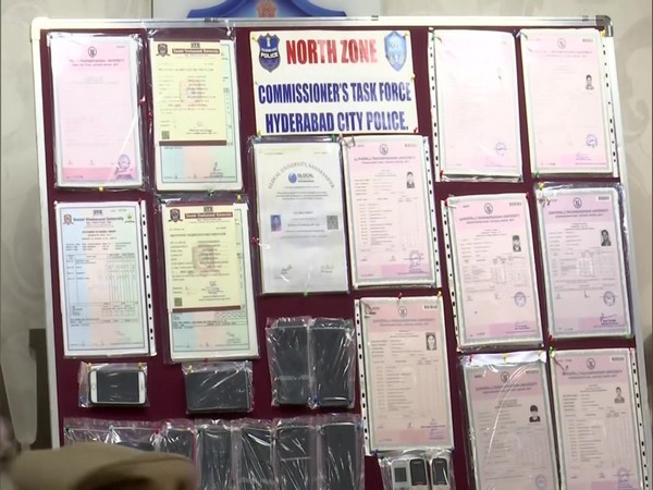 Fake educational degrees seized by Hyderabad police. (Photo/ANI)