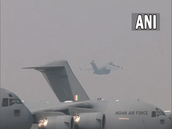 Indian Air Force aircraft leave for Operation Ganga (Photo/ANI)