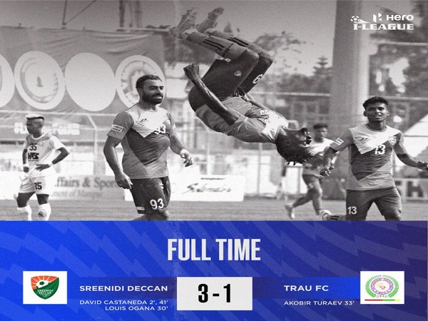 Sreenidi Deccan FC players celebrating after winning the match against TRAU FC (Image: I-League)