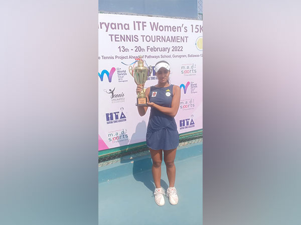 Tennis player Vaidehi Chaudhari after finishing runners-up in Haryana ITF Women's 15 K 2022