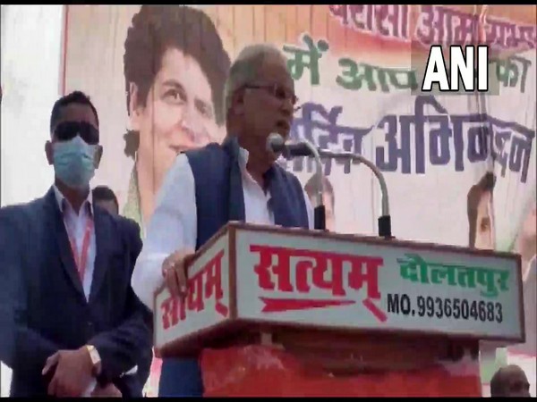 Chhattisgarh CM Bhupesh Baghel at a public rally in Uttar Pradesh's Sultanpur