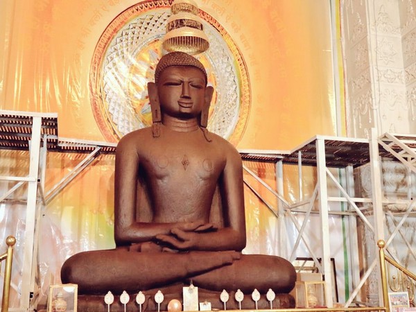 12 feet monolithic statue sitting in Padmasana (Pic Credit: Shivraj Singh Chouhan Twitter)