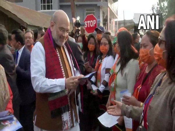Amit Shah holds door-to-door campaign in Manipur's Churachandpur (Photo:ANI)