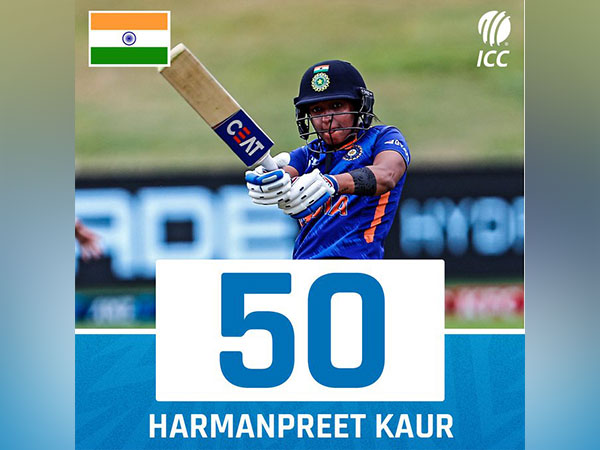 Harmanpreet Kaur in action (Photo/ ICC Twitter)
