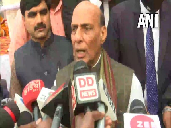 Defence Minister Rajnath Singh in Varanasi (Photo/ANI)
