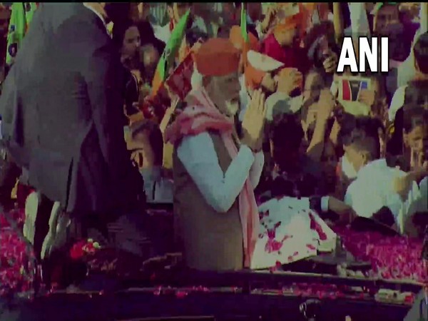 PM Modi holds roadshow in Varanasi (Photo/ANI)