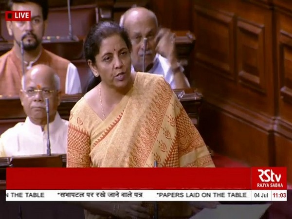 Union Finance and Corporate Affairs Minister Nirmala Sitharaman tabling Economic Survey 2018-19 in Rajya Sabha on Thursday. (Courtesy: RS TV)