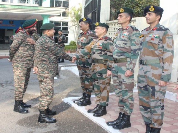 Lieutenant General Upendra Dwivedi meeting the officials of White Knight Corps (Photo/ANI)