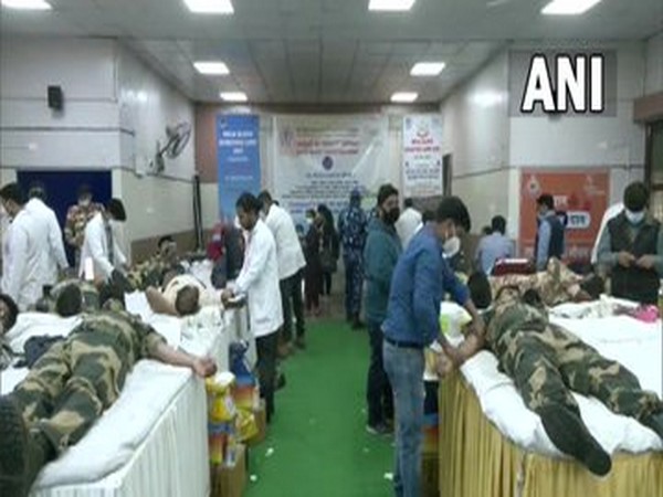 AIIMS conducted Blood Donation Camp  in Delhi. (Photo/ANI)
