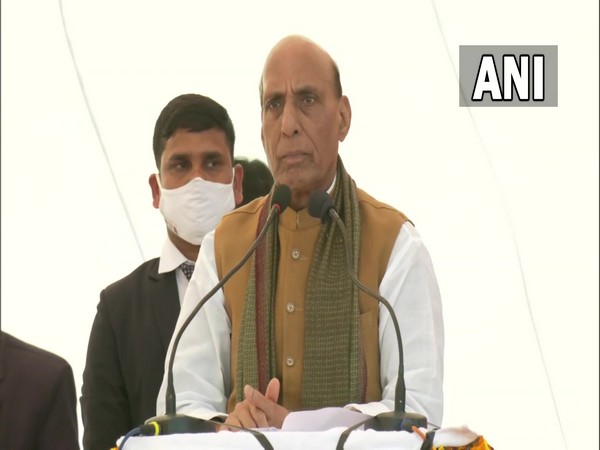 Defence minister Rajnath Singh in Azamgarh