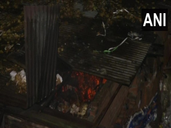 Fire breaks out in scrap shop in Jammu. (Photo/ANI)