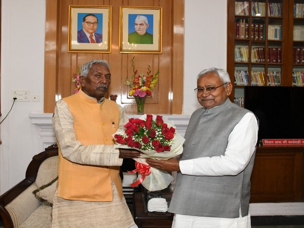 Bihar Chief Minister Nitish Kumar meets Governor Phagu Chauhan in Patna