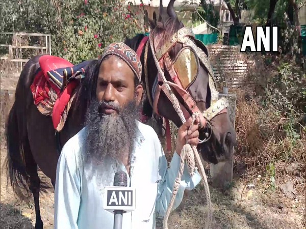 Shaikh Yusuf uses horse to commute. (Photo/ANI)