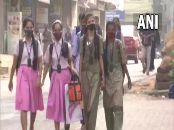 Visuals from Govt PU College for Girls in Udupi. (Photo/ANI)