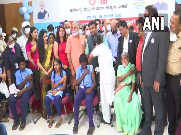 COVID-19 vaccines administered to the children between 12 to 14 and those above 60 years of age (Phot/ANI twitter)