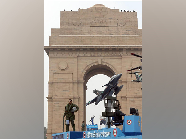First female Rafale fighter pilot Flt Lt Shivangi Singh on IAF's tableau during the parade of 73rd Republic Day