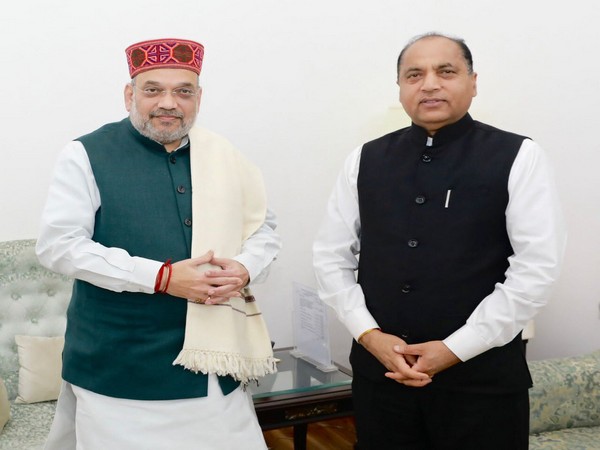 Union Home Minister Amit Shah and Himachal CM Jai Ram Thakur (Photo credit: Twitter@jairamthakurbjp)