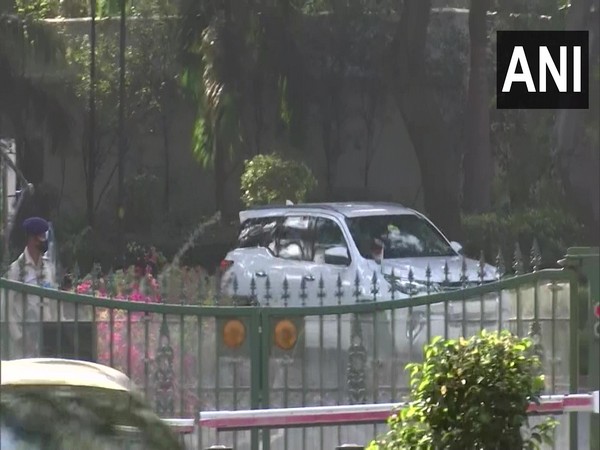 UP chief minister Yogi Adityanath reaching 7, Lok Kalyan Marg in Delhi (Photo/ANI)