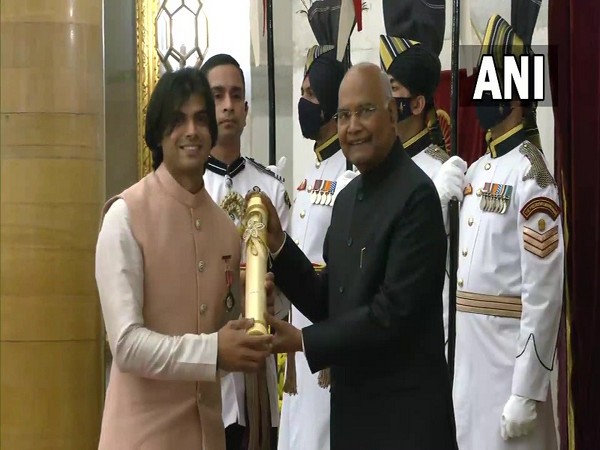 President Ram Nath Kovind and Neeraj Chopra (Photo: ANI)