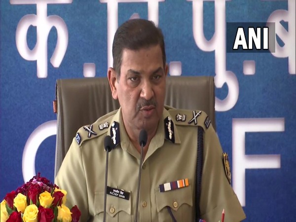 Central Reserve Police Force DG Kuldiep Singh addressing a press conference. (Photo/ANI)