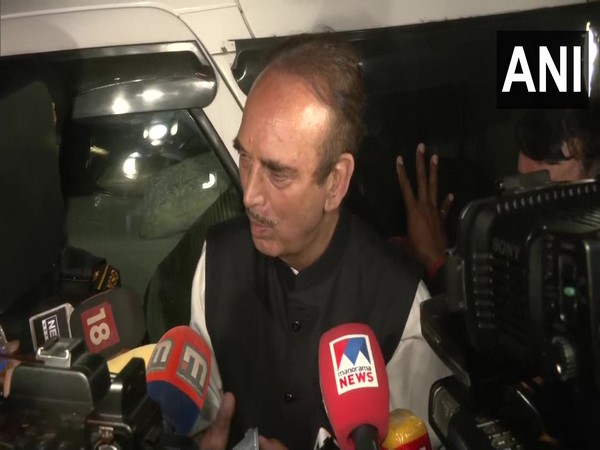 Congress veteran Ghulam Nabi Azad after meeting Sonia Gandhi on Friday (Photo/ANI)