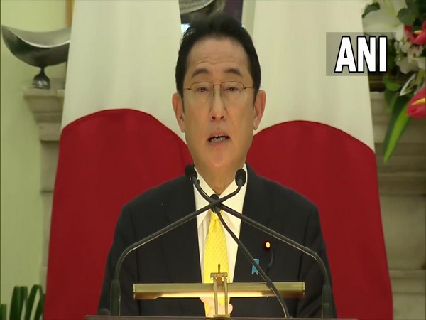 Japanese Prime Minister Fumio Kishida speaking at a joint press conference on Saturday (Photo/ANI)
