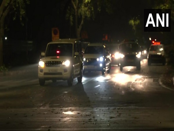 Visuals outside Amit Shah's residence (ANI)