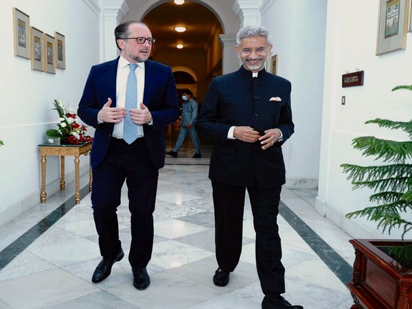India's External Affairs Minister S Jaishankar (Right) with Austrian Foreign Minister Alexander Schallenberg (Left)