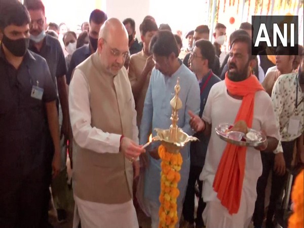 Union Home Minister Amit Shah inaugurates College of Audiology at Sola Civil Hospital in Ahmedabad (Photo/ANI)