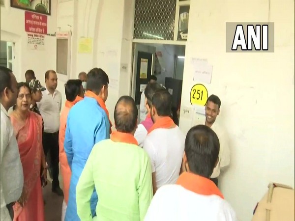 A visual from a polling station in Lucknow. [Photo/ANI]