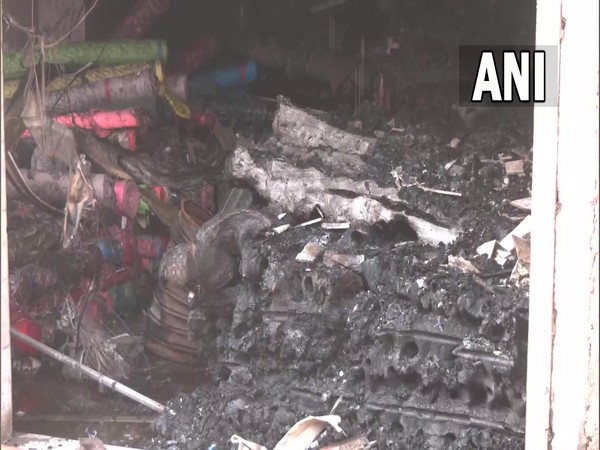 Visuals from the site of the fire mishap in Delhi's Azad market area. (Photo/ANI)