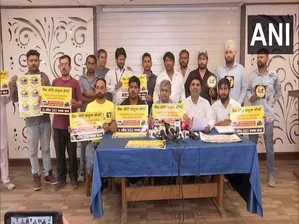 Cab Auto Sanyukt Morcha holding a press conference in Chandigarh (Photo/ANI)
