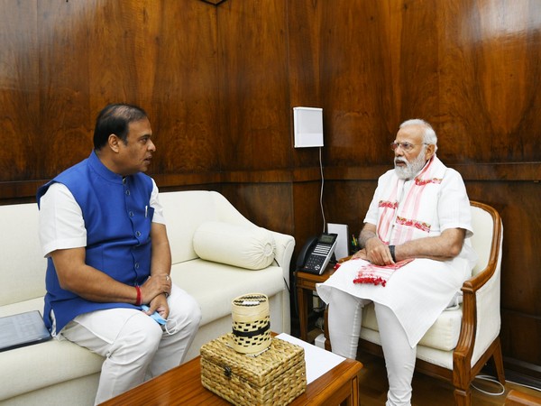 Assam Chief Minister called on PM Modi. (Pic credit: Himanta Biswa Sarma Twitter handle)