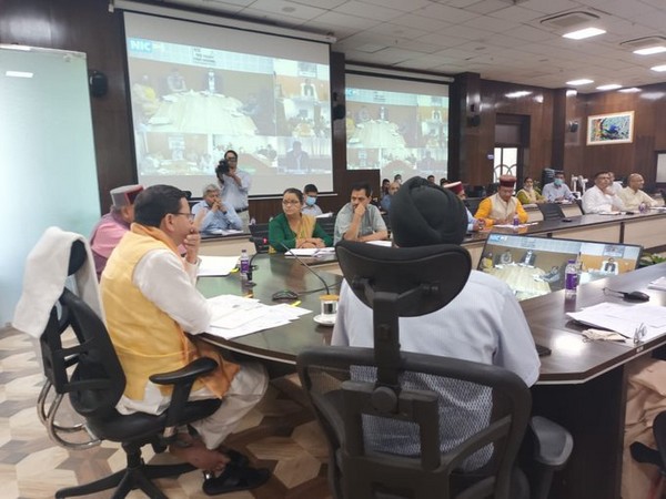 CM Dhami holding a meeting regarding Chardham Yatra (Photo/ANI)
