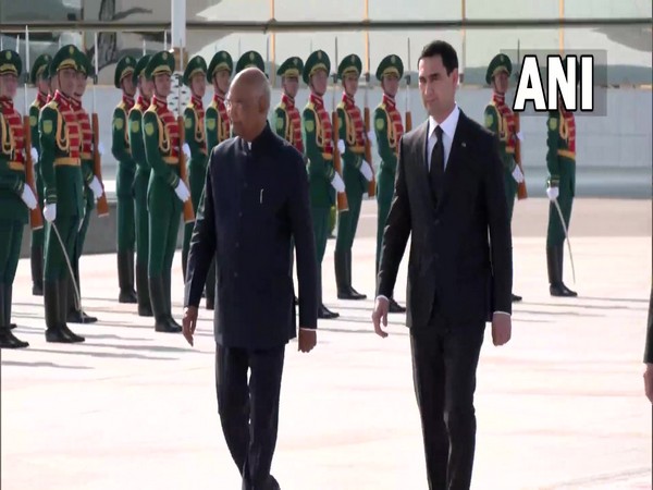 President Ram Nath Kovind with Turkmenistan President Serder Berdimuhamedov (Photo/ANI)