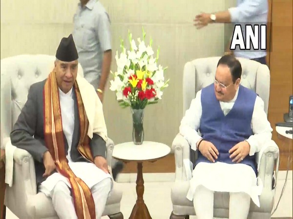 Nepal PM Sher Bahadur Deuba with BJP President JP Nadda