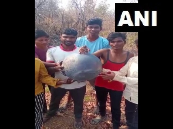 Sphere object found in a village of Sindewahi after yesterday's  blazing lights (Photo/ANI)