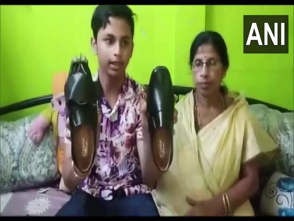 Ankurit Karmakar, a 9th standard student from Karimganj designs a sensor-enabled smart shoe for visually impaired (Photo/ANI)