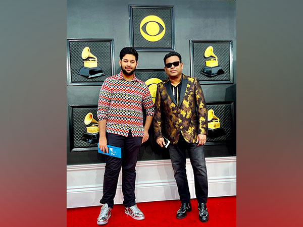 AR Rahman with his Ameen at 2022 Grammys (Image source: Twitter)