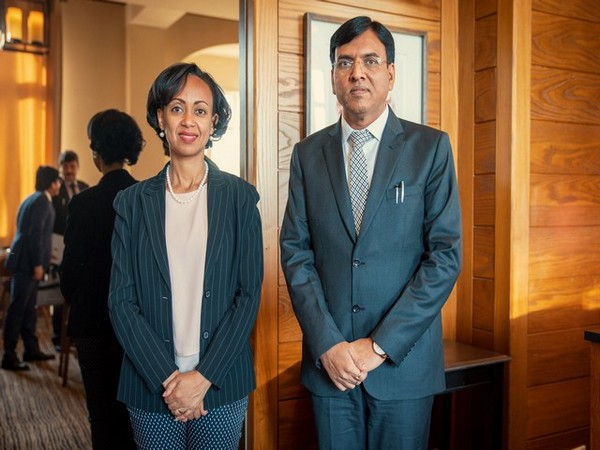 Union Health Minister Mansukh Mandaviya with Health Minister of Ethiopia Dr Lia Tadesse (Photo credit: Twitter@mansukhmandviya)