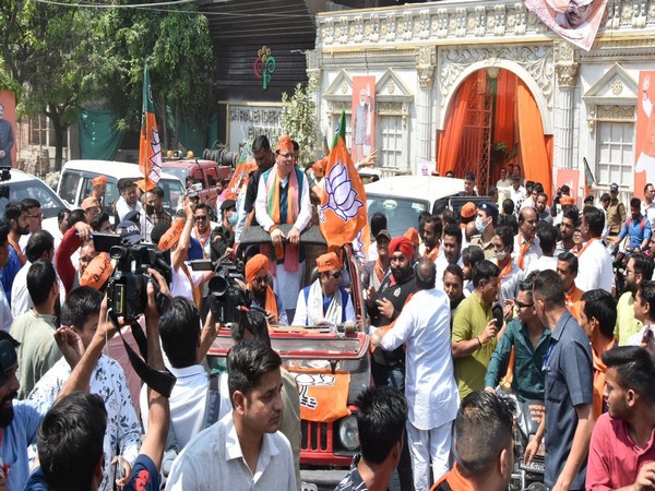  Uttarakhand Chief Minister Pushkar Singh Dhami in BJP's procession in Dehradun 