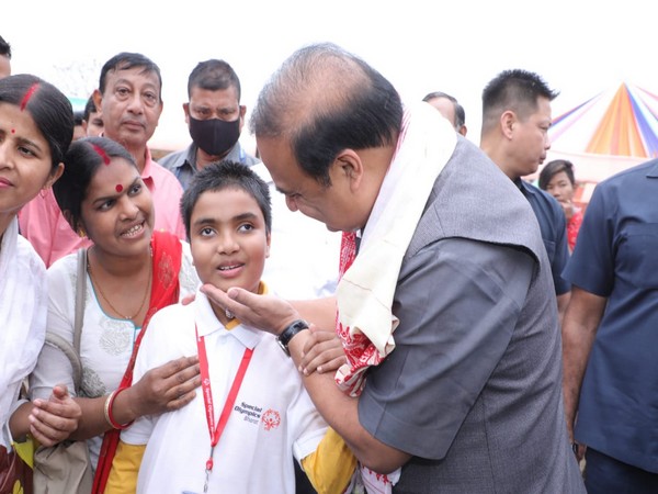 Assam CM Himanta Biswa Sarma meets specially-abled children at National Health Fest (Photo/Twitter)