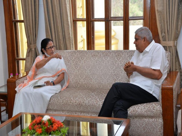 West Bengal Chief Minister Mamata Banerjee with Governor Jagdeep Dhankhar at Raj Bhavan, Kolkata 