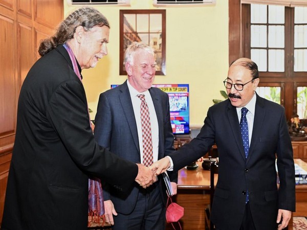 Foreign Secretary Harsh V Shringla with German Minister Jochen Flasbarth and German envoy Walter J Lindner