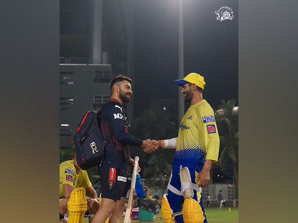 Virat Kohli meets Ravindra Jadeja (Photo/CSK-Twitter)