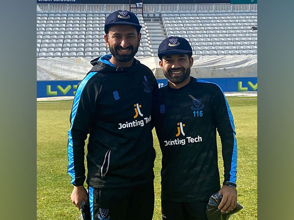 Cheteshwar Pujara and Mohammad Rizwan (Photo: Twitter/Sussex Cricket)