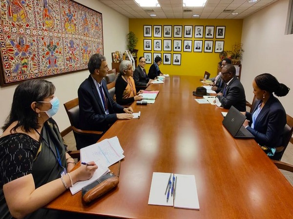 Union Finance Minister Nirmala Sitharaman with South African Finance Minister Enoch Godongwana. (Photo Credit: Twitter/Ministry of Finance)