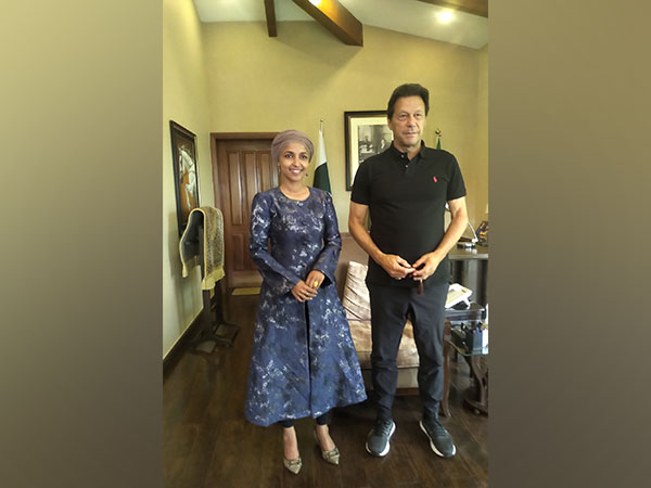 US congresswoman Ilhan Omar meets Former Pak PM Imran Khan (Twitter: Shireen Mazari)