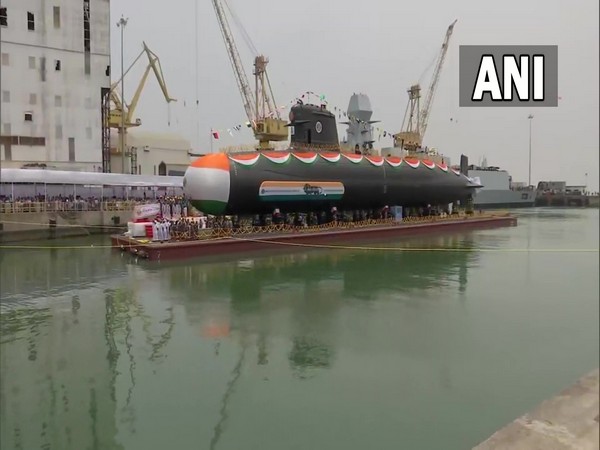 Vagsheer- the last Scorpene Submarine of Project-75 launched in Mumbai (Photo/ANI)
