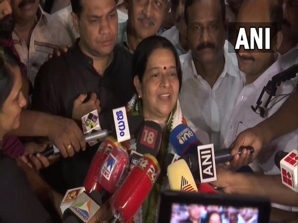 Uma Thomas speaking to media persons on Tuesday. (Photo/ANI)